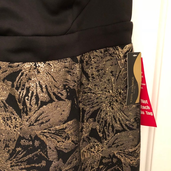 NWT Ignite Evenings Black and Gold Formal Dress - Picture 3 of 6